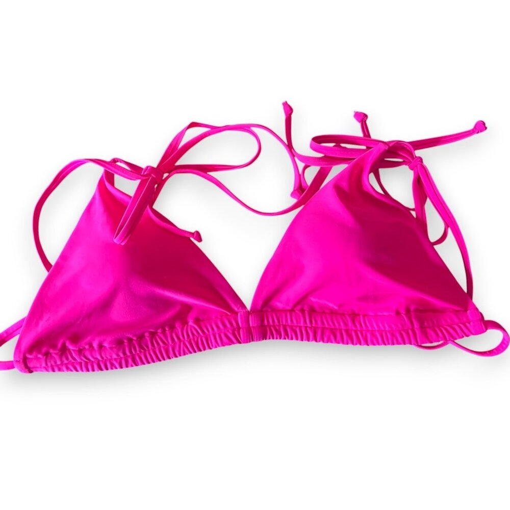 Neon Pink Triangle Bikini Top L Swimwear‎ Festival Beachwear UPF50+ Beach Travel